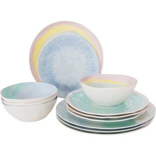 BO-CAMP Melamin Geschirr Set Barfleur Camping Essgeschirr Reise Picknick Teller 