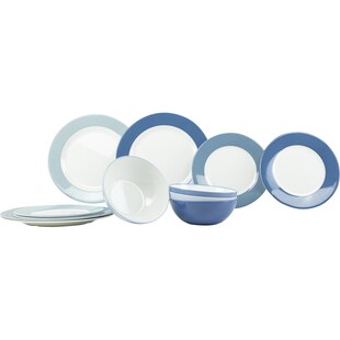 GIMEX Melamin Geschirr Set Sky 12tlg Camping Essgeschirr Reise Picknick Teller 