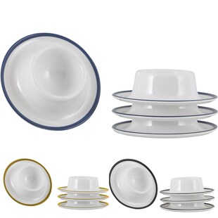 GIMEX Eierbecher Set Linea Line 4-tlg Camping Eierständer Halter Rund Melamin Farbe: Gold 