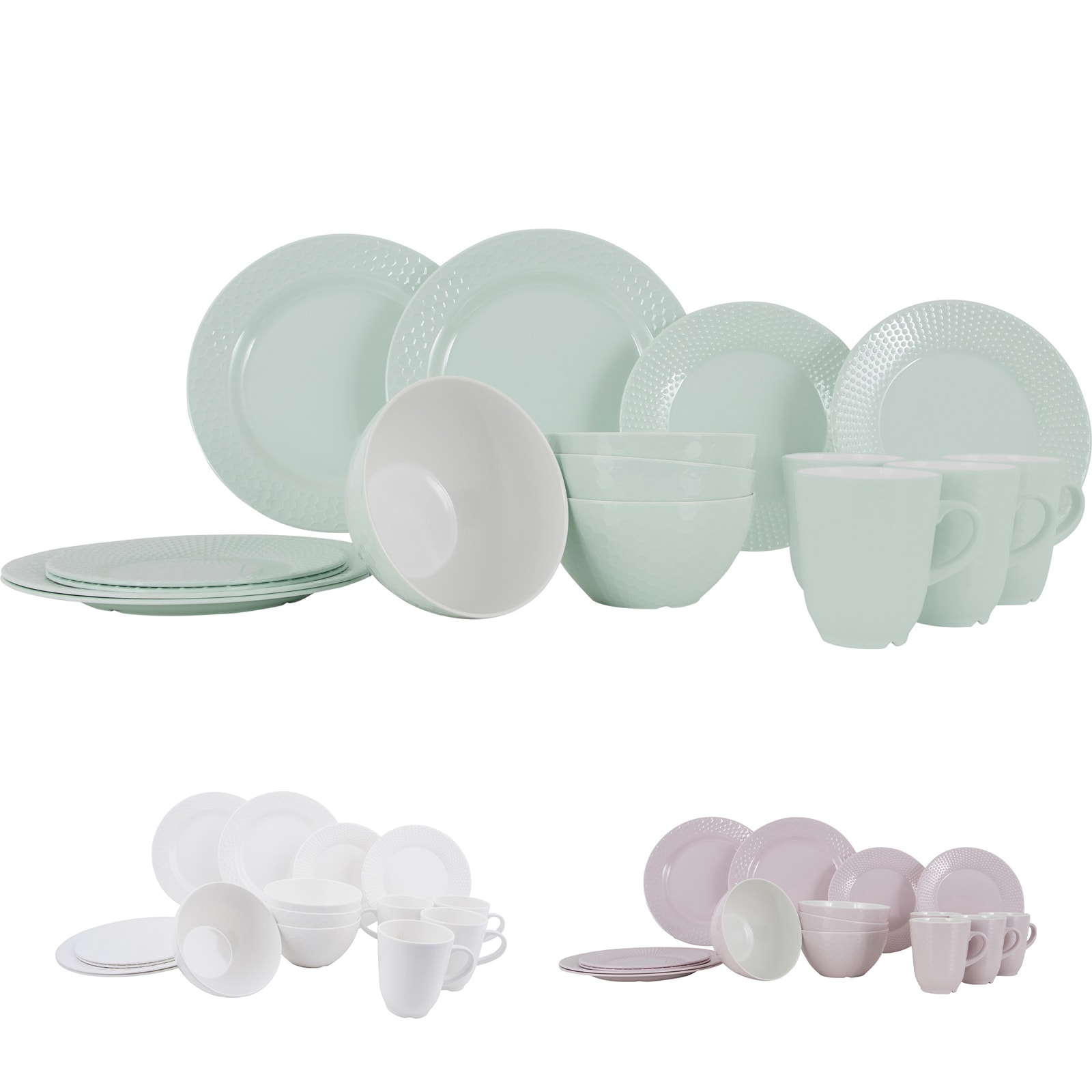 GIMEX Melamin Geschirr Set Vivid Royal Line Pastell Camping Essgeschirr Teller Farbe: Wei&szlig; 