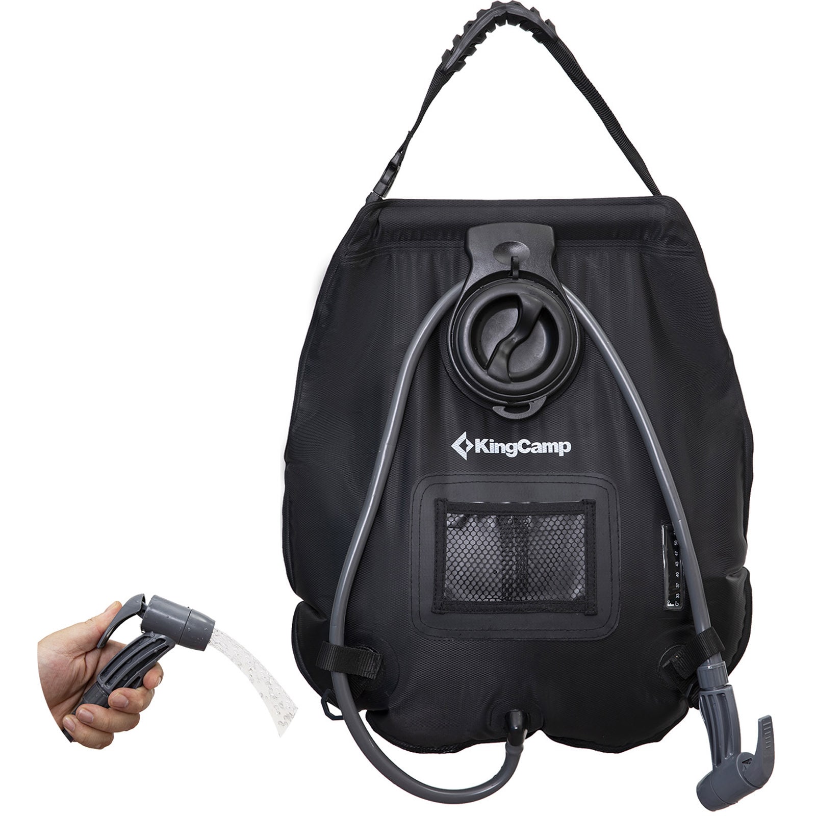 KINGCAMP Solardusche Camping Outdoor Reise Dusche Thermometer Solar Shower 20 L 