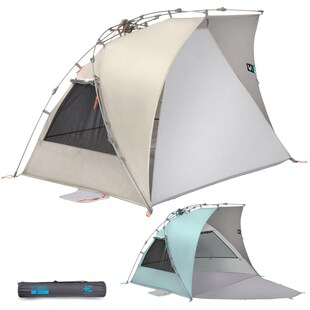 TERRA NATION Strandmuschel Reka Kohu Plus Automatik Sekunden Zelt UPF50 Recycelt Farbe: sand 