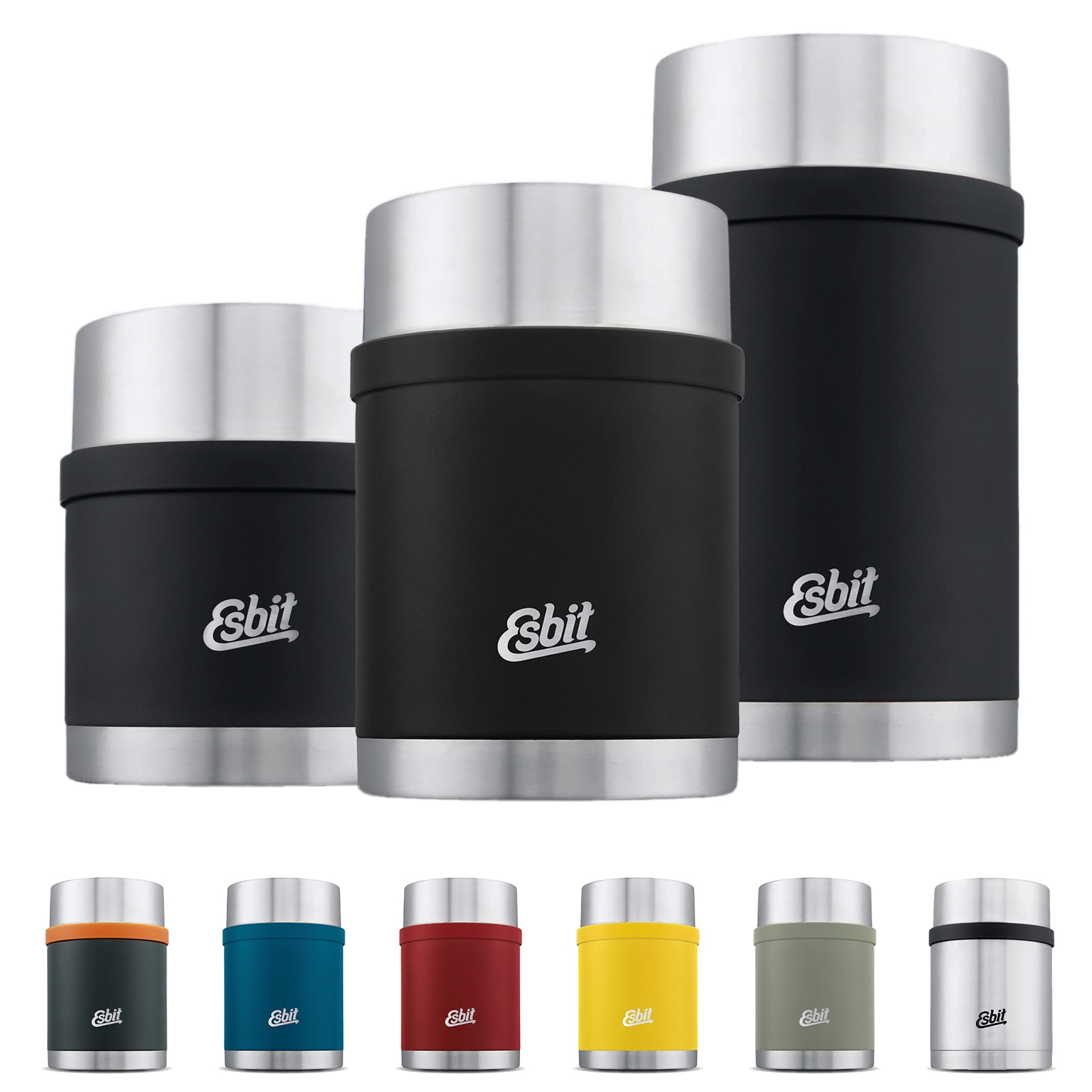 ESBIT Thermobeh&auml;lter Sculptor Isolierbeh&auml;lter Speise Gef&auml;&szlig; Essen Beh&auml;lter Thermo Farbe: Edelstahl, Gr&ouml;&szlig;e: 0,5 L 