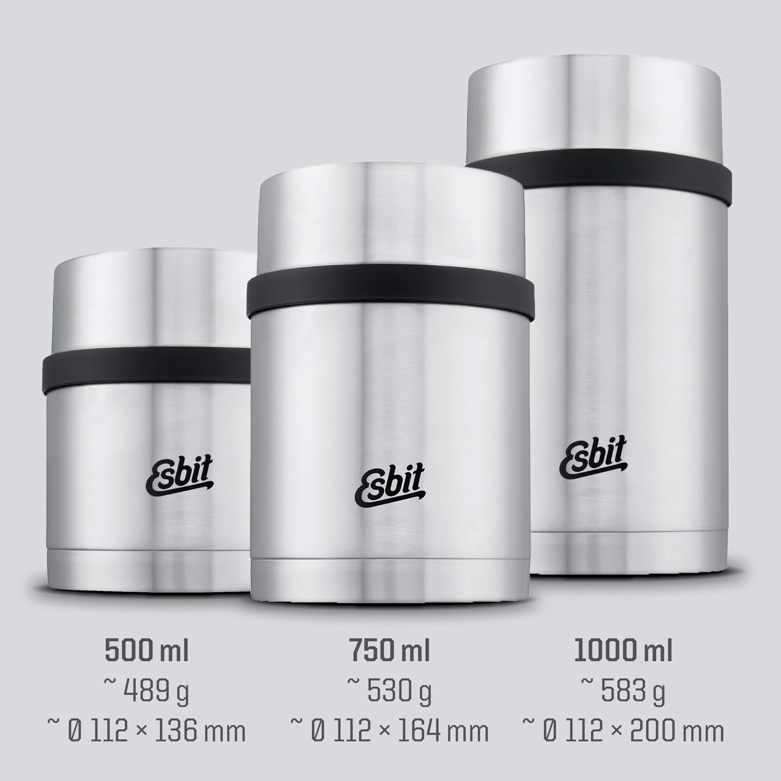 Esbit SCULPTOR Edelstahl Thermobehälter, 750ml, Schwarz Bei Camping