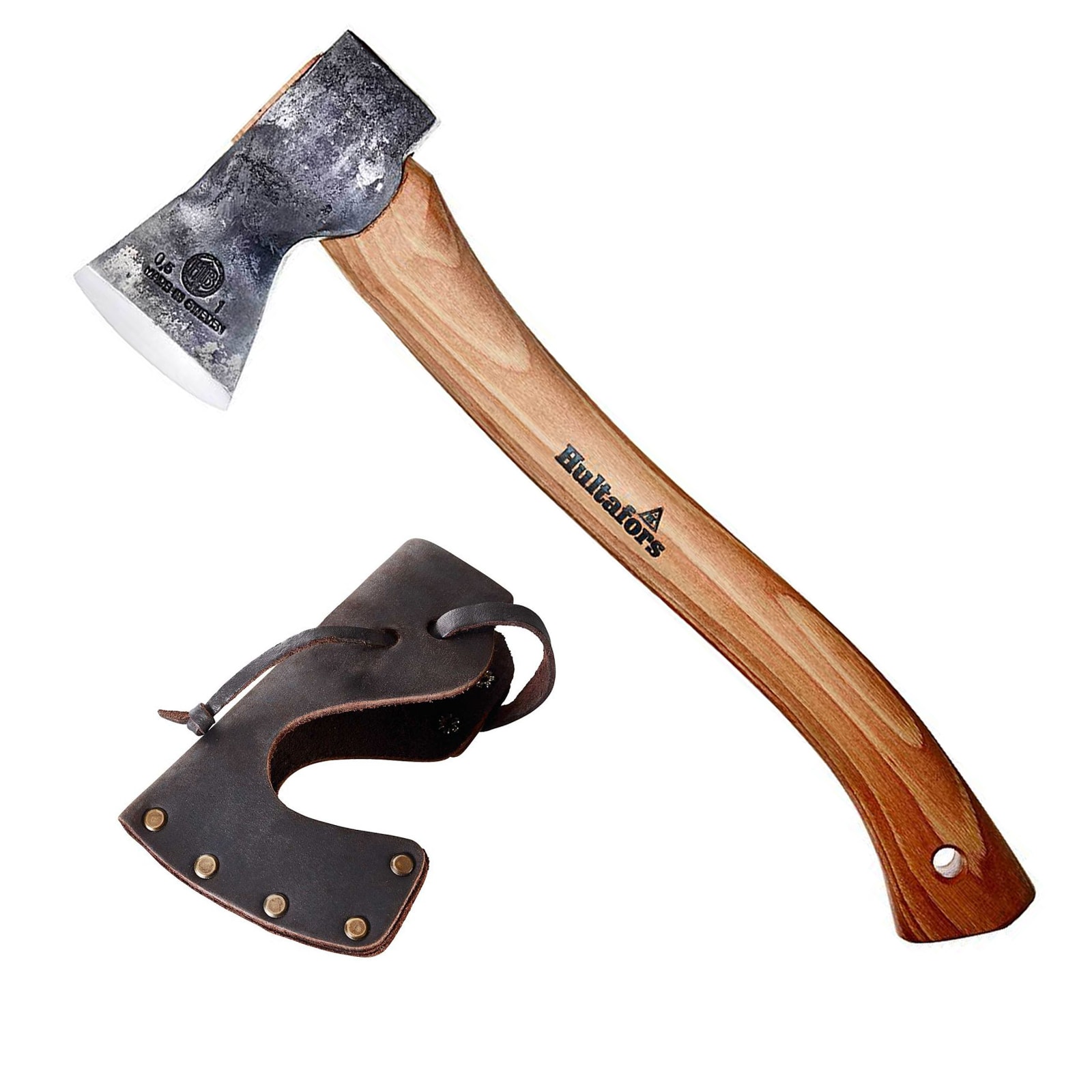 HULATFORS Trekking Beil Hultan Handbeil Outdoor Axt Hickory Holz Karbon Stahl 