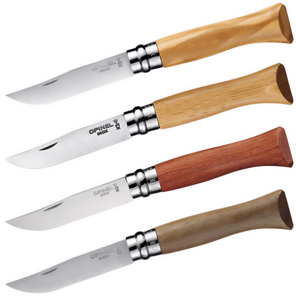 OPINEL Klappmesser No 6 Taschenmesser Messer Eiche Olive Walnuss Padouk Holz Farbe: Padouk 