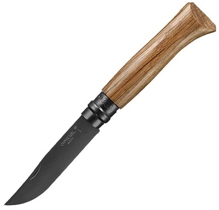OPINEL Klappmesser No 8 Black Oak Taschenmesser Eichenholz Schwarze Klinge 