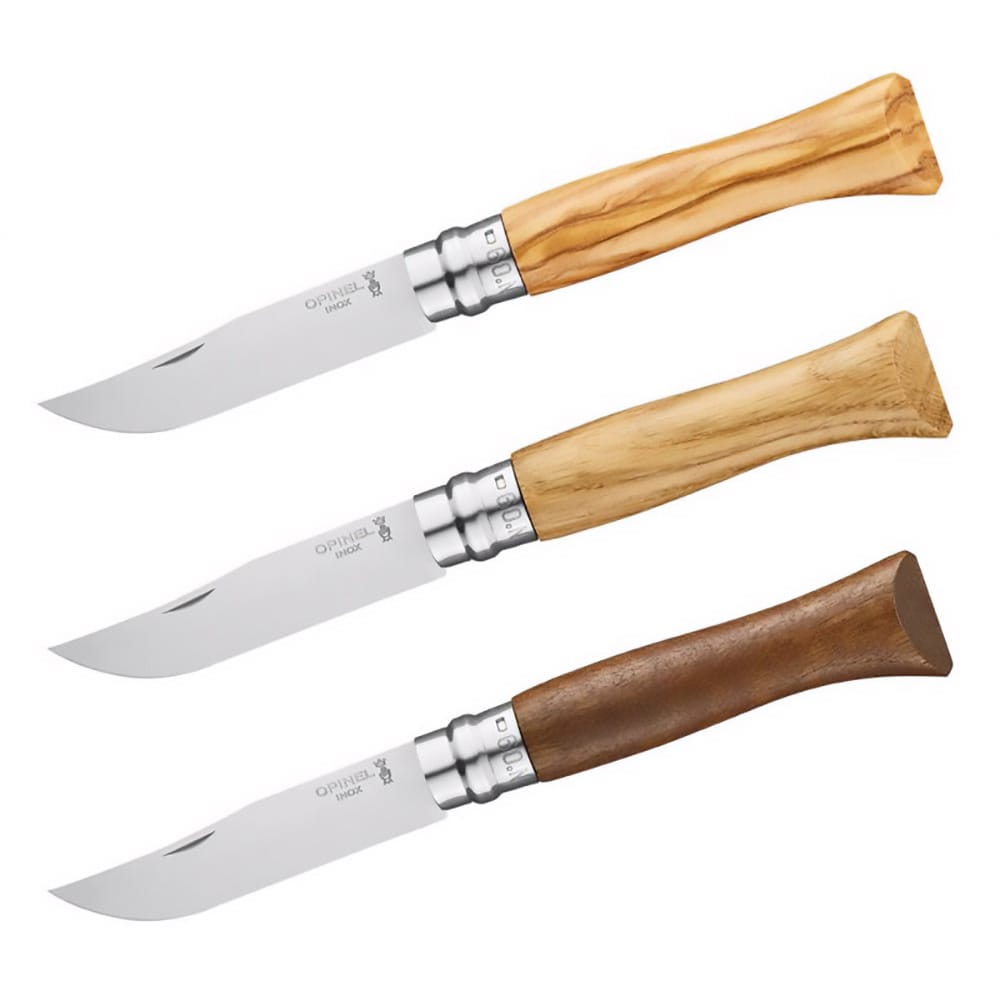OPINEL Klappmesser No 09 Taschenmesser Messer Eiche Olive Walnuss Holz Stahl Farbe: Eiche 