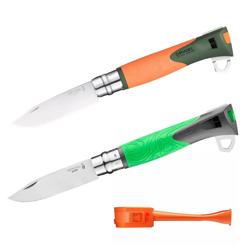 OPINEL Klappmesser No 12 Explore + Zeckenzange Arbeitsmesser Taschenmesser Farbe: orange 