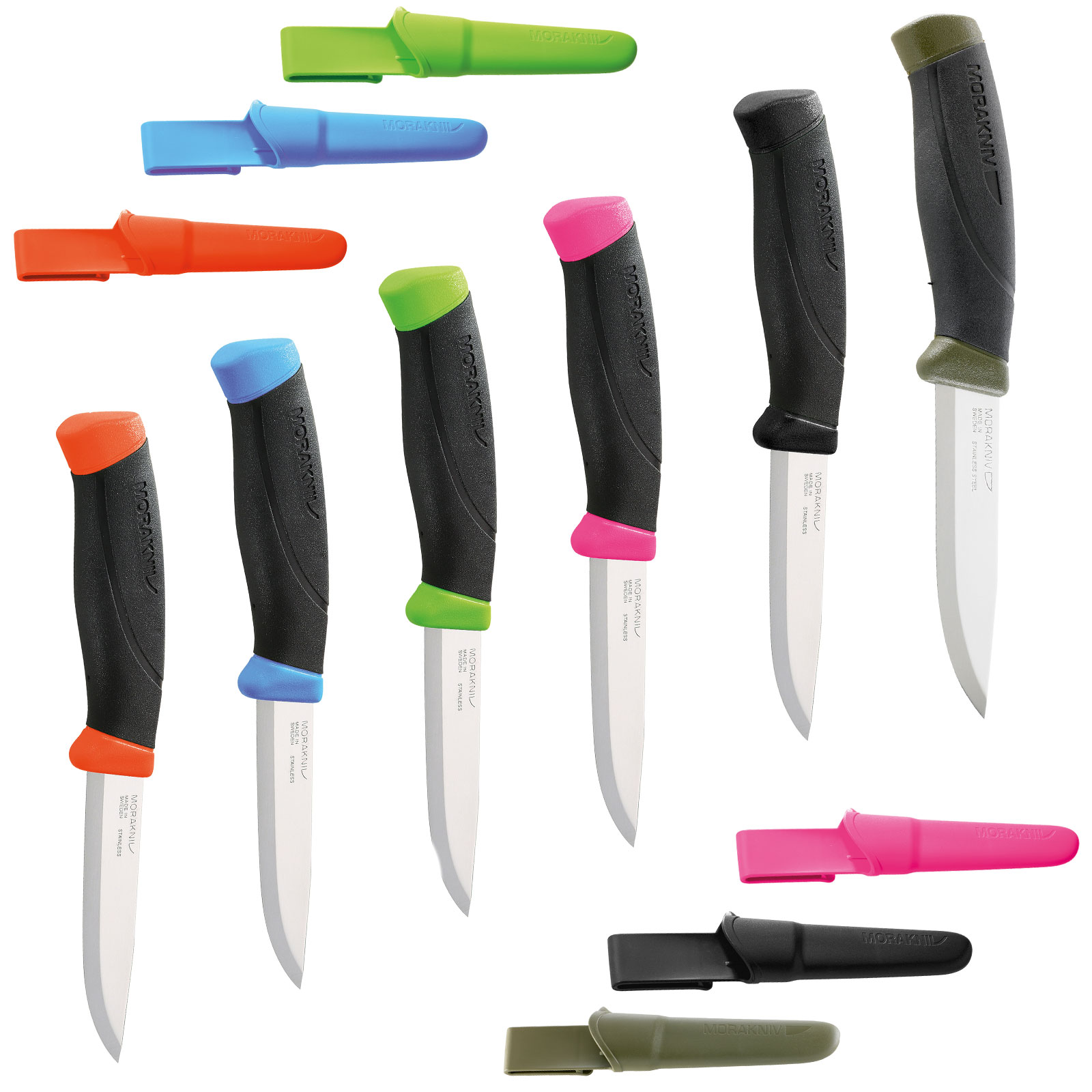 MORA Companion Messer G&uuml;rtelmesser Fischmesser Jagdmesser Taschenmesser 6 Farben Farbe: oliv 