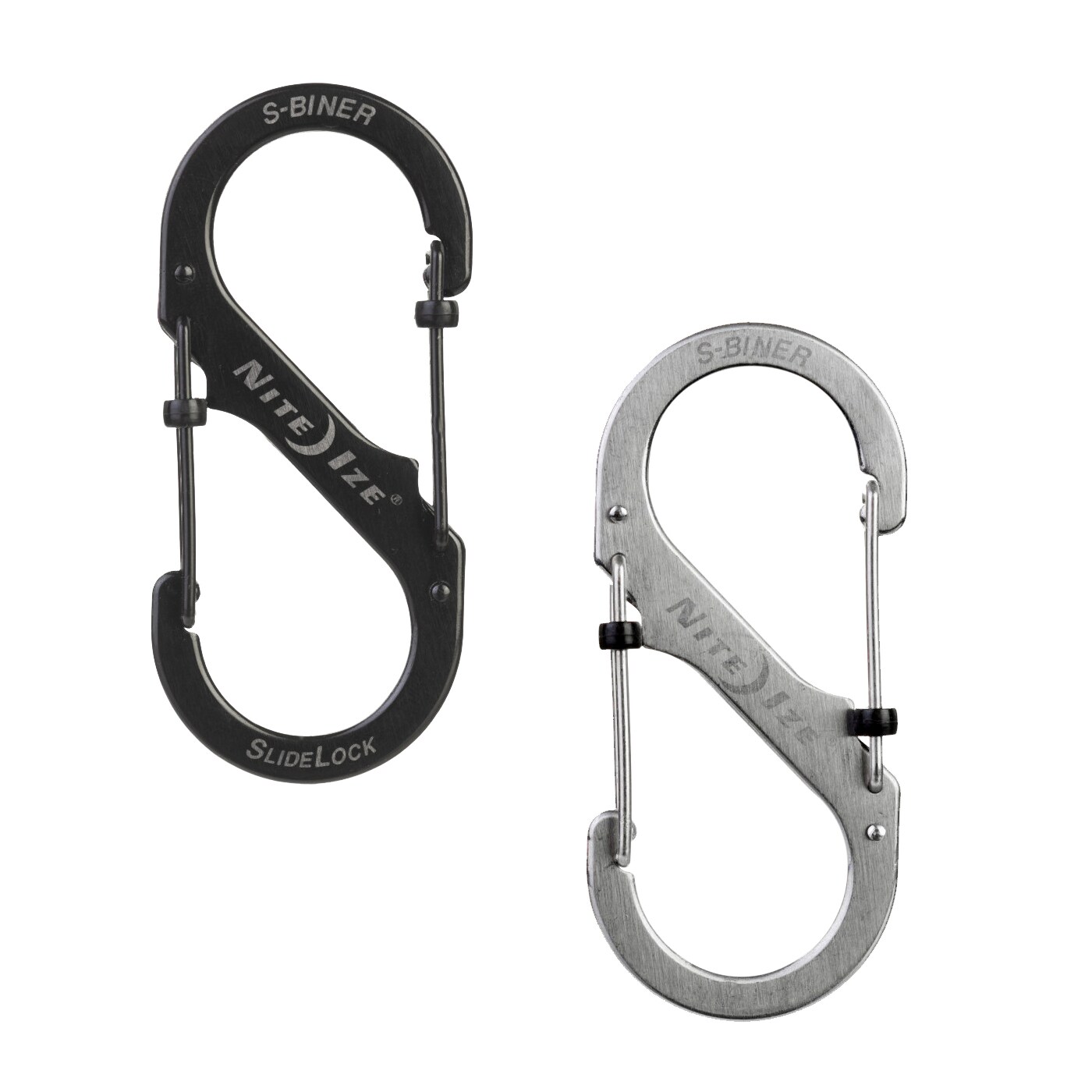 NITE IZE SlideLock S-Biner Mini Doppel Karabiner Schl&uuml;sselanh&auml;nger Schnapp Haken Farbe: schwarz, Gr&ouml;&szlig;e: Gr&ouml;&szlig;e 4 