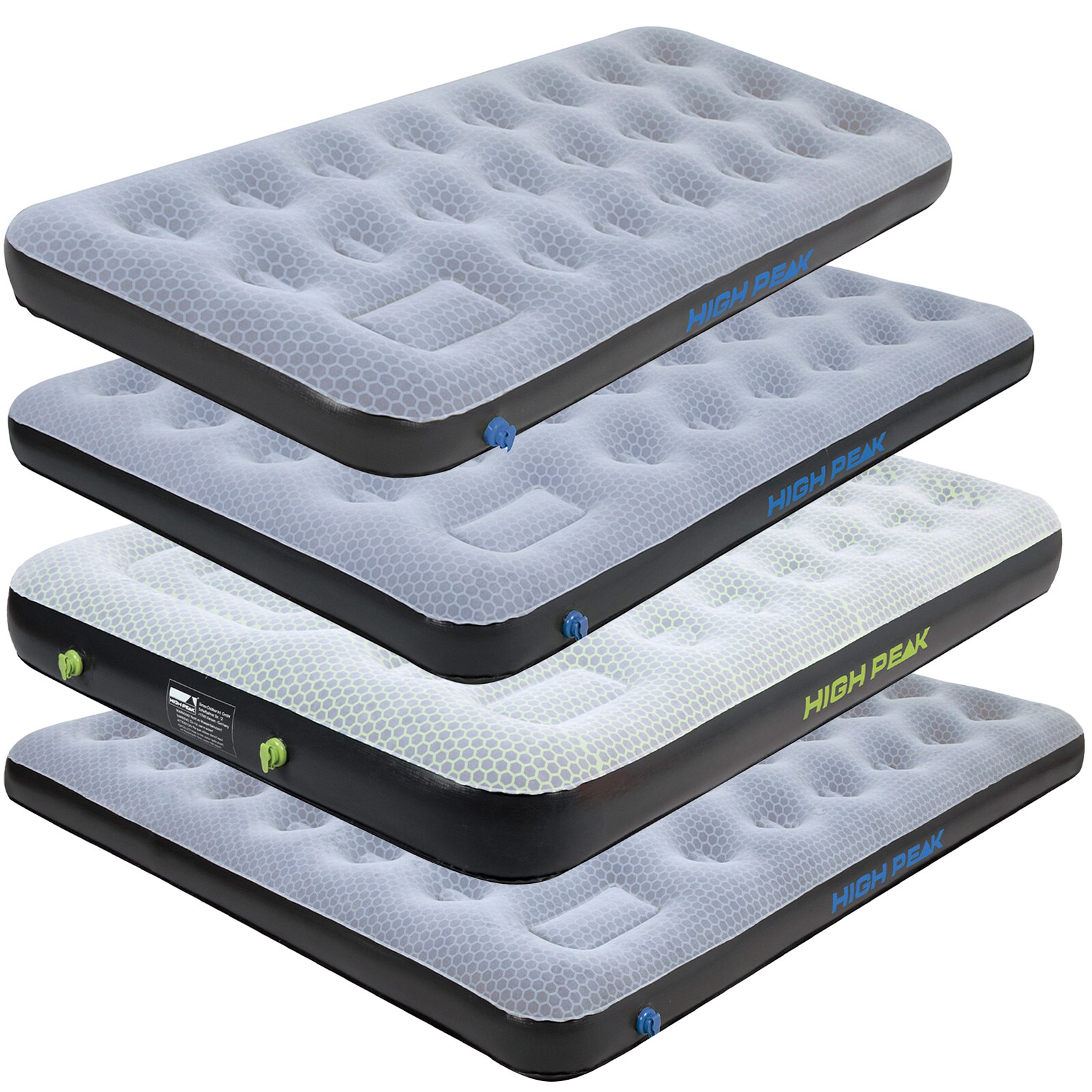 HIGH PEAK Luftbett Comfort Plus - Luftmatratze Camping Gästebett Isomatte Pumpe Größe: Double