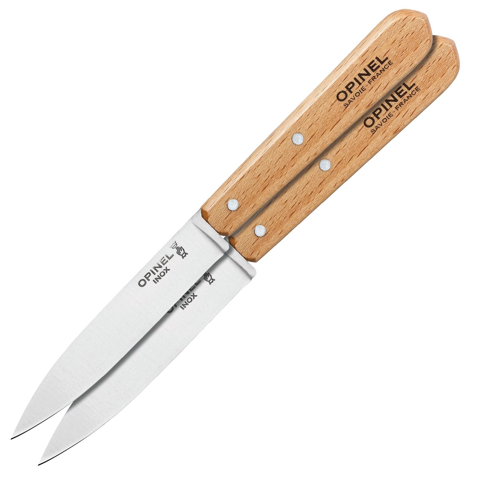 2er Set Küchenmesser - Kochmesser Obstmesser Gemüsemesser Stahl Holzgriff