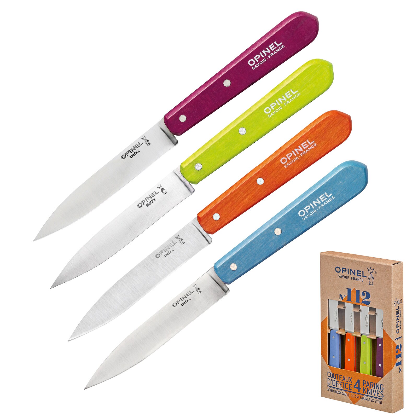 OPINEL K&uuml;chenmesser Set Sweet Pop 112 - Obstmesser Gem&uuml;semesser Sch&auml;lmesser Holz 