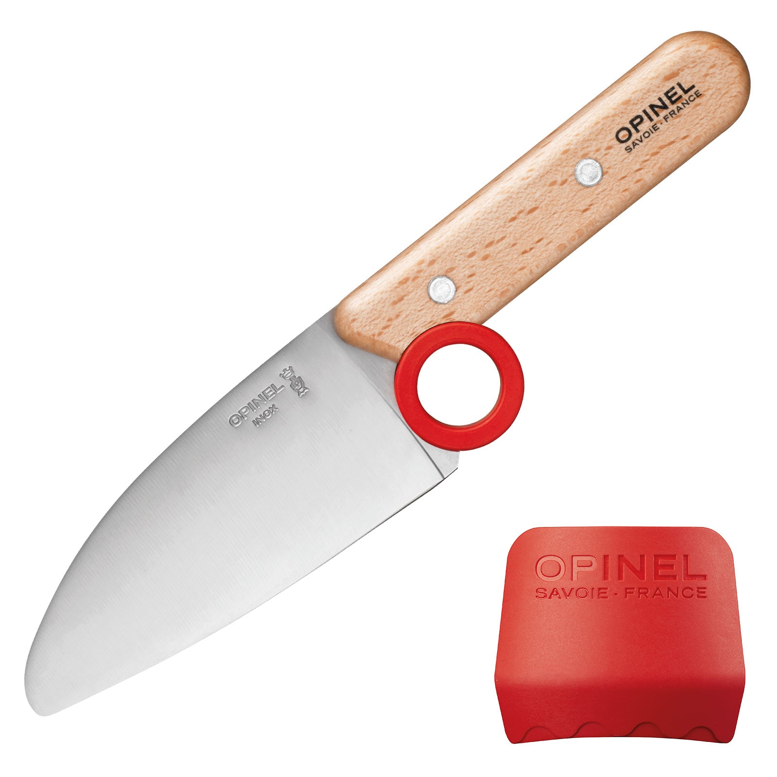 OPINEL Kinder Messer Set Le Petit Chef 2tlg - Kochmesser K&uuml;che Fingerschutz Holz 