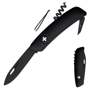 SWIZA Schweizer Messer D01 AllBlack - Taschenmesser Klappmesser 6 Funktionen 