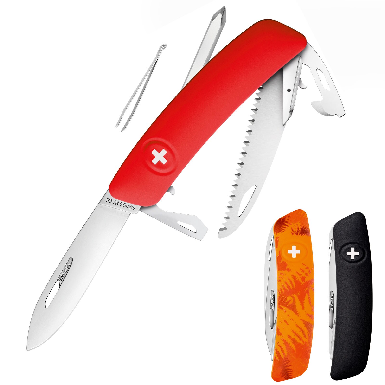 SWIZA Schweizer Messer D06/C06 3 Farben Taschenmesser 12 Funktionen Klappmesser Farbe: Rot