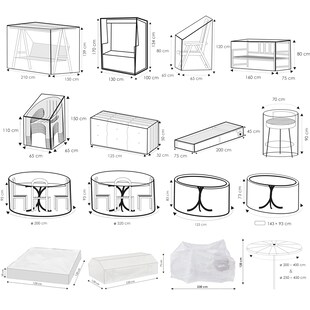WEHNCKE Gartenmöbel Schutzhülle Hülle Plane Abdeckung Abdeckplane transparent PE Variante: Für 6 Stapel Sessel 