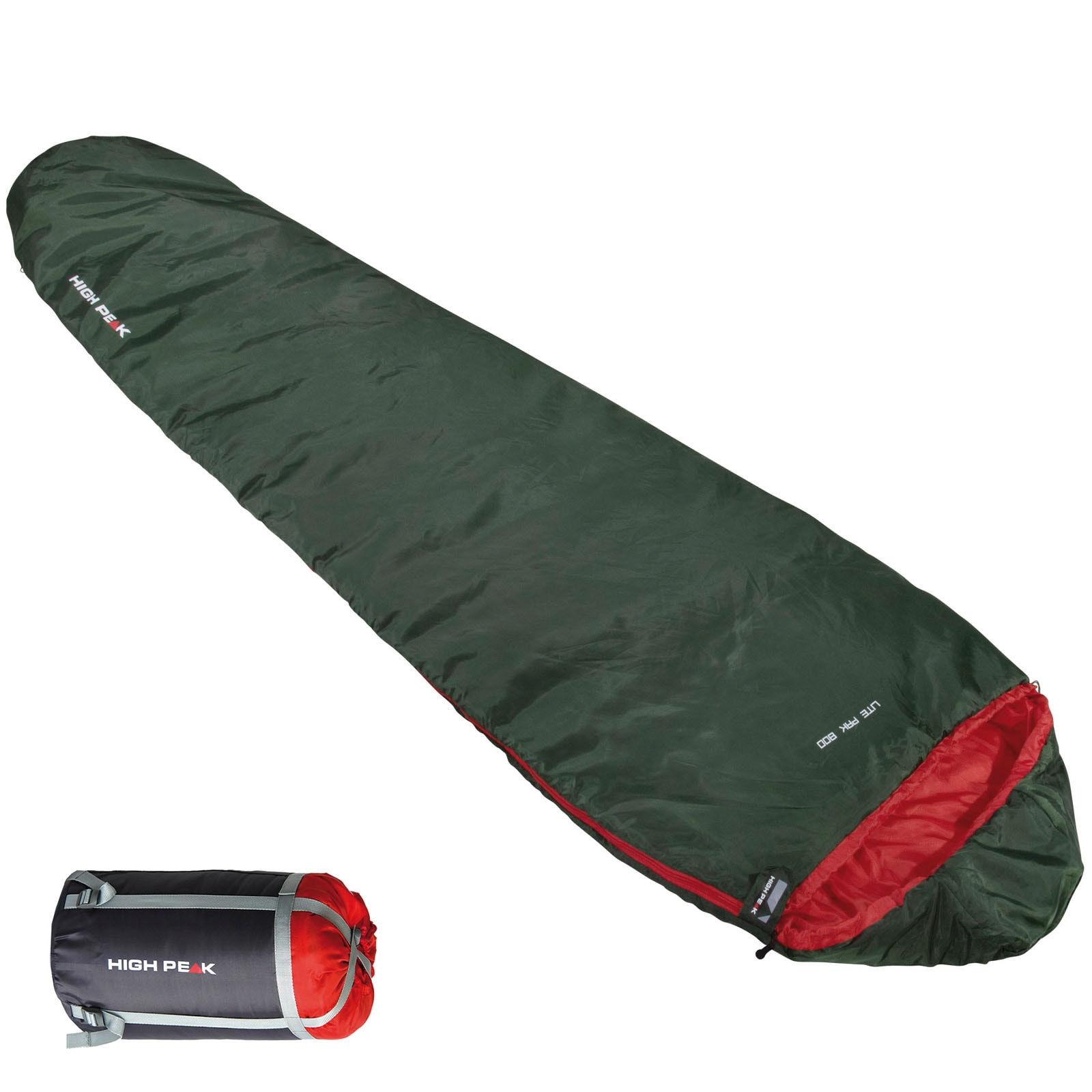 HIGH PEAK Mumienschlafsack Lite Pak 800 Sommer Trekking Schlafsack 800g Leicht 