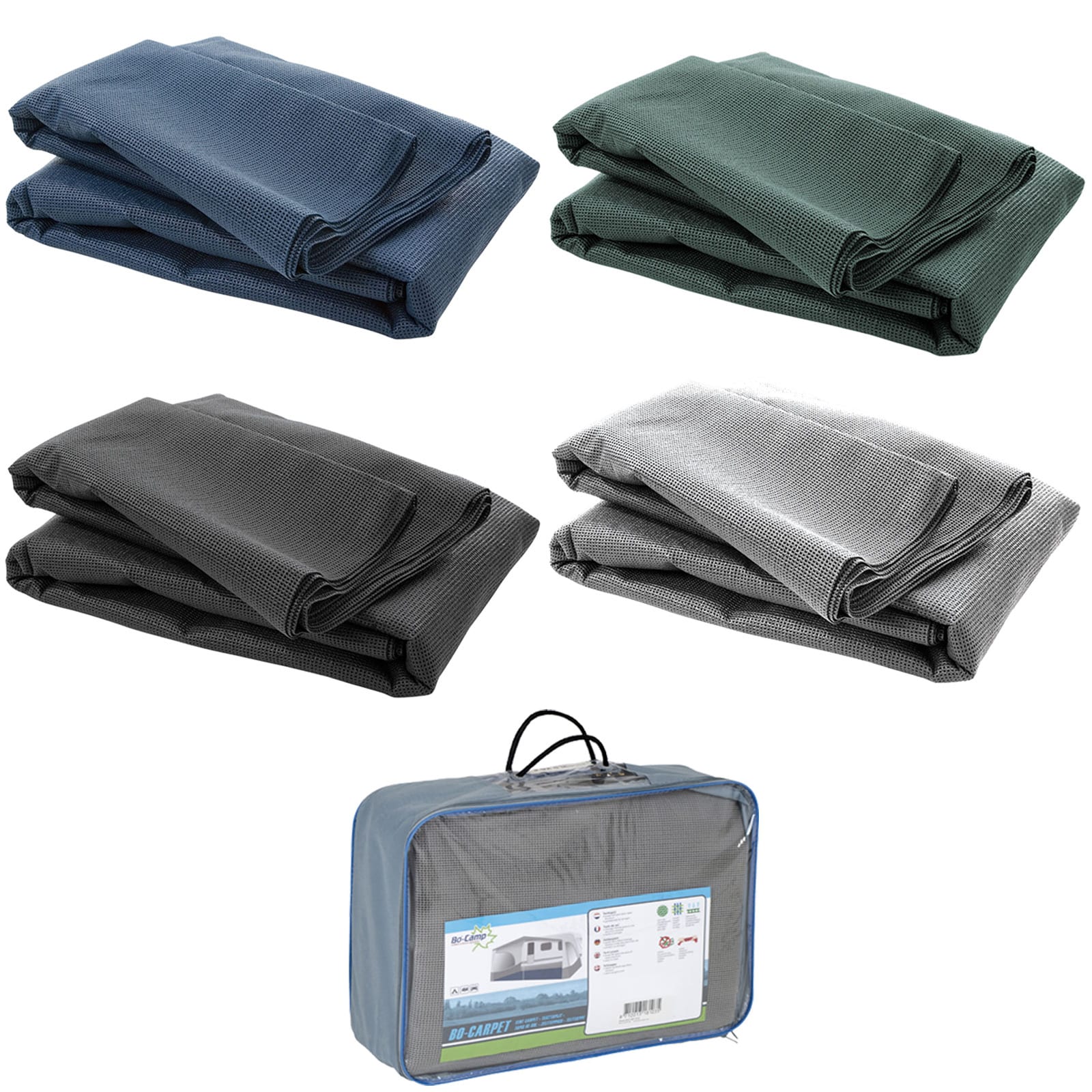 BO-CAMP Vorzelt Teppich Camping Zelt Boden Caravan Wohnwagen Balkon Outdoor 2-6m Farbe: blau, Gr&ouml;&szlig;e: 2,5 x 3,0 cm 