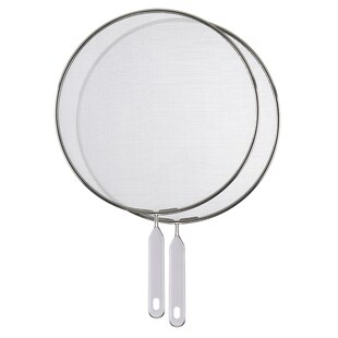 HI 2er Set Pfannen Spritzschutz Sieb Spritzschutzdeckel Fettschutz Deckel 
