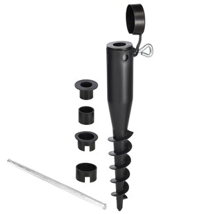 HI Bodenhülse Bodeneinsteckhülse Bodendübel Erdspieß Rasendorn Sonnenschirm 40cm 