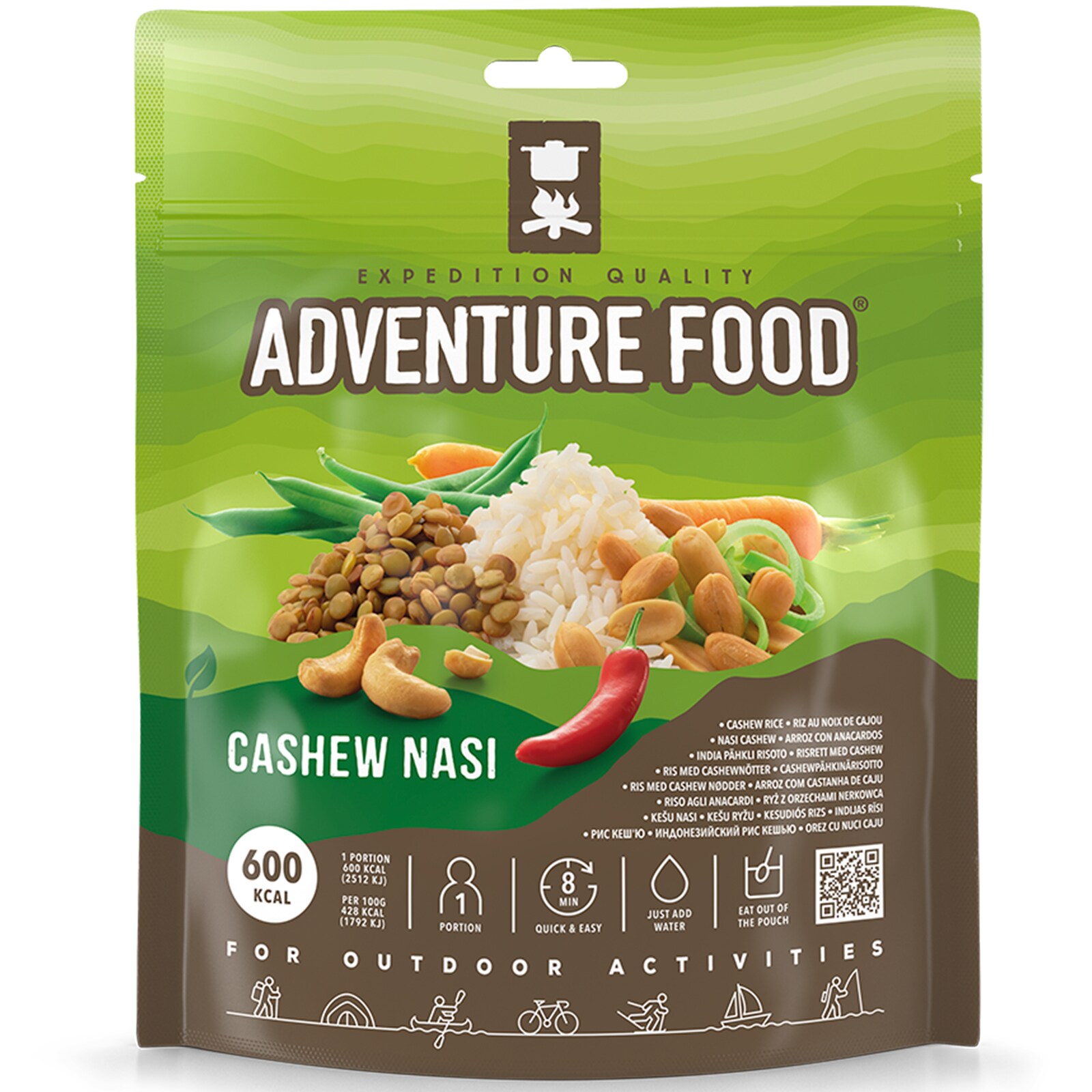 ADVENTURE FOOD Cashew Nasi - Outdoor Mahlzeit Trekking Essen Not Ration Nahrung 