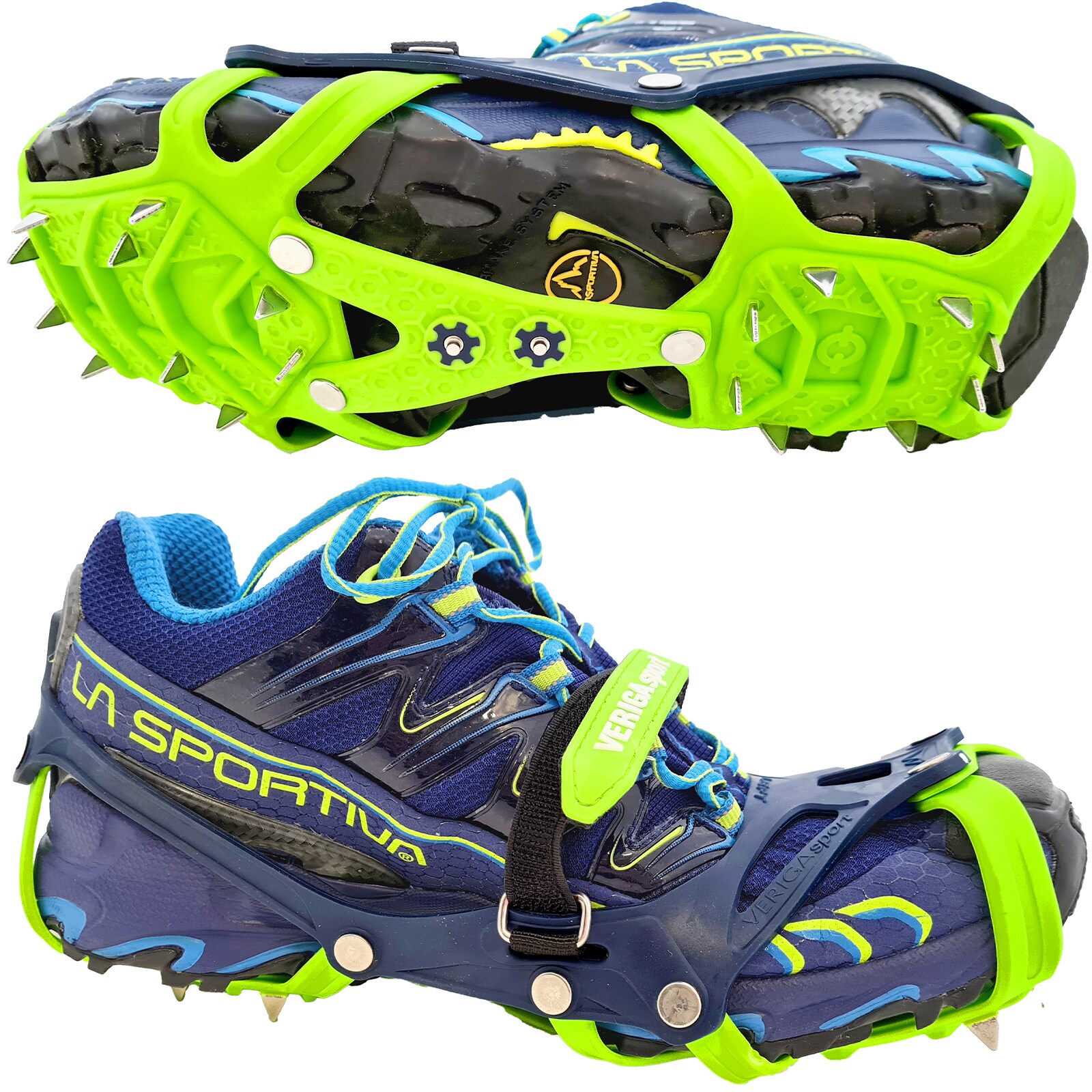 VERIGA Run Track Steigeisen Schuhkrallen Eis Krallen Schuh Spikes Ketten 36-47 Größe: M (36-38)