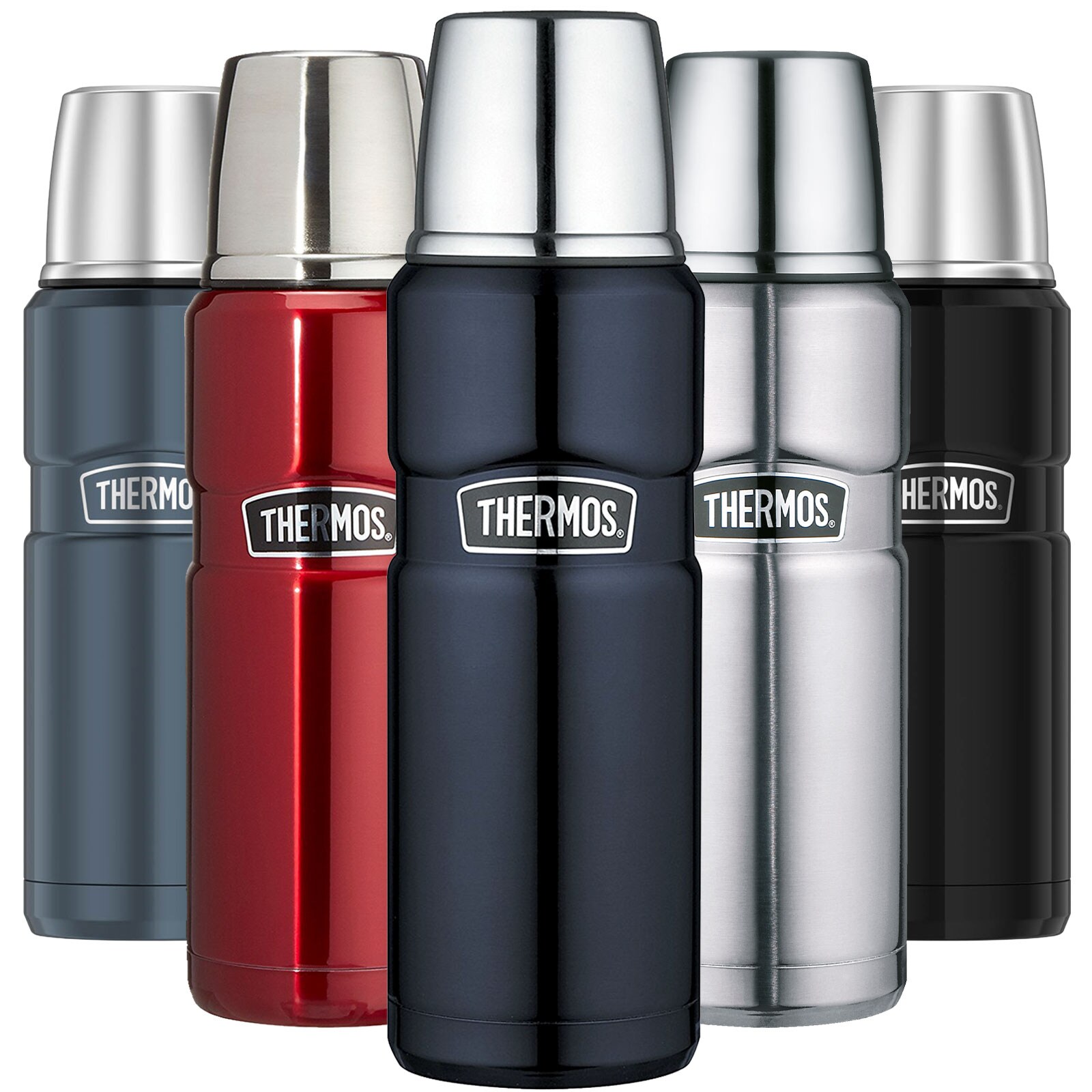 THERMOS Kanne King Isolierflasche  Flasche Isolierkanne Tee Drehverschluss Farbe: Stainless steel mat