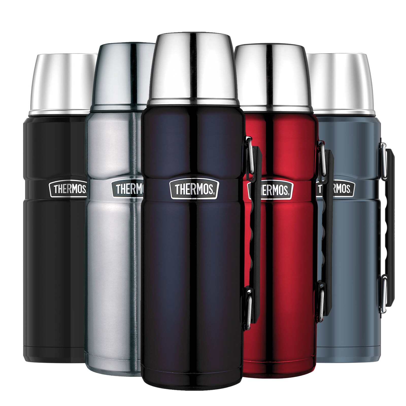 THERMOS Kanne King 1,2 Isolierflasche Flasche Isolierkanne Becher Drehverschluss Farbe: Stainless steel mat