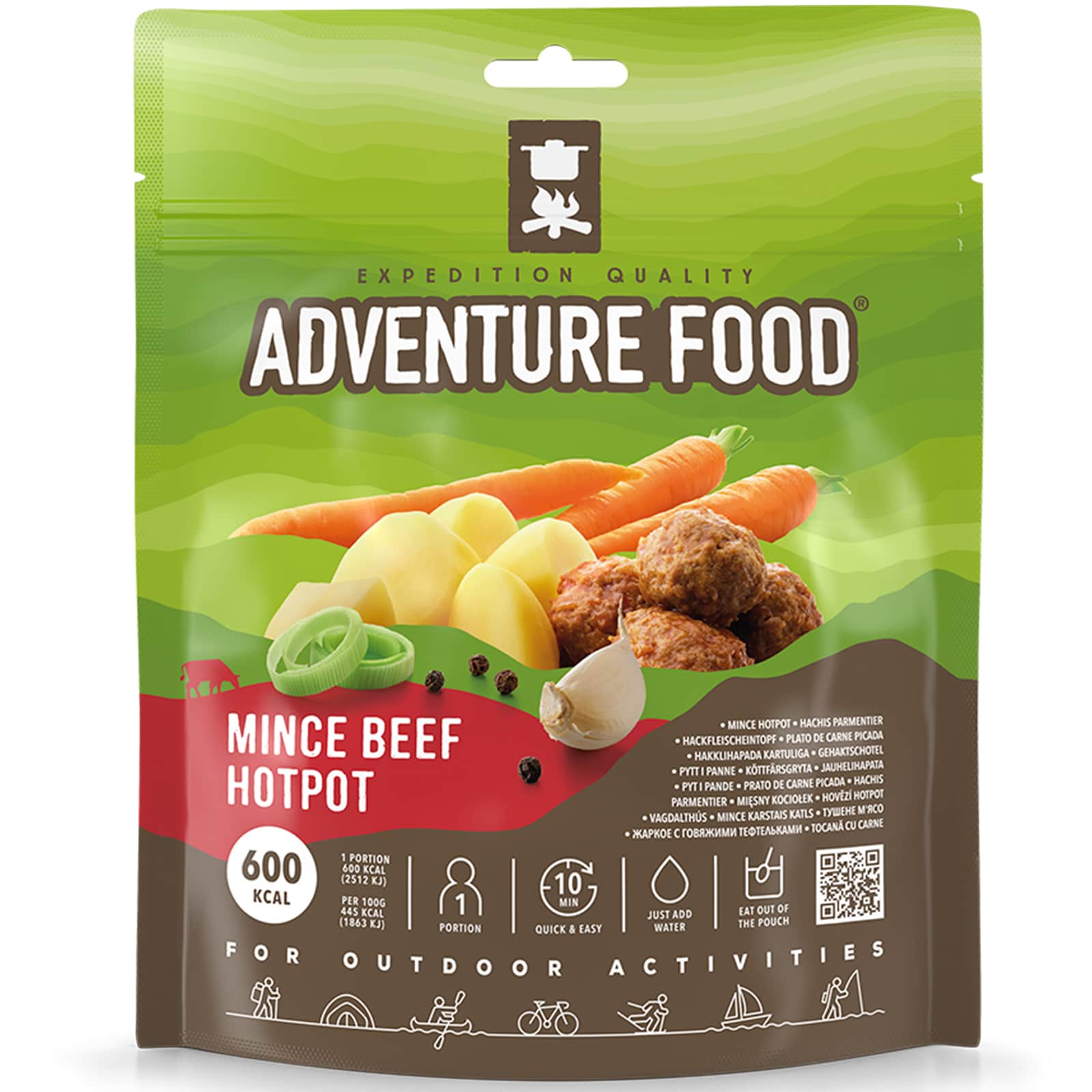 ADVENTURE FOOD Mince Beef Hotpot Outdoor Mahlzeit Trekking Essen Not Nahrung 