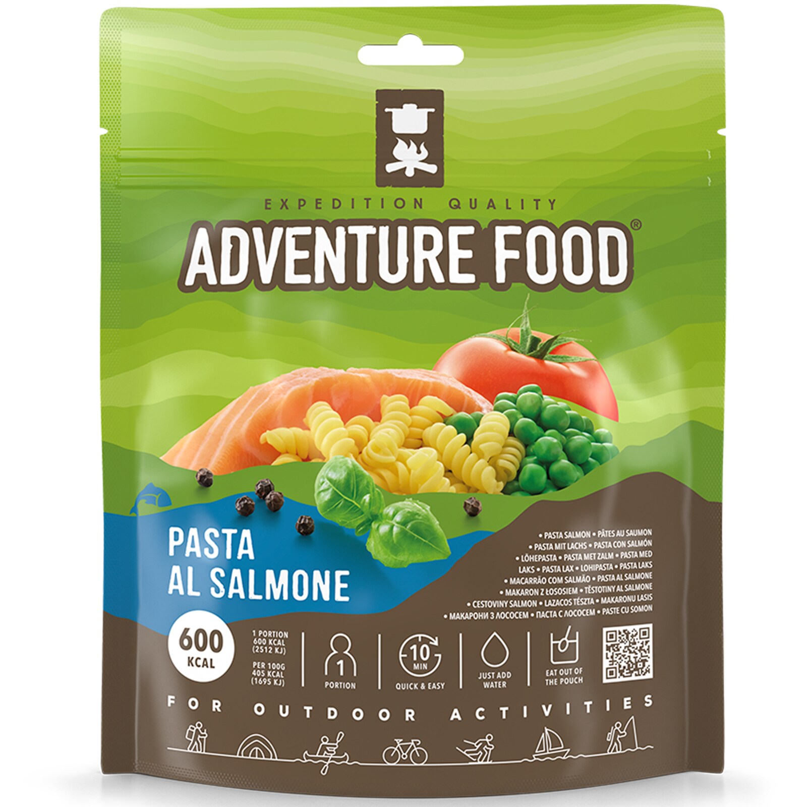 ADVENTURE FOOD Pasta al Salmone - Outdoor Mahlzeit Trekking Essen Not Nahrung 