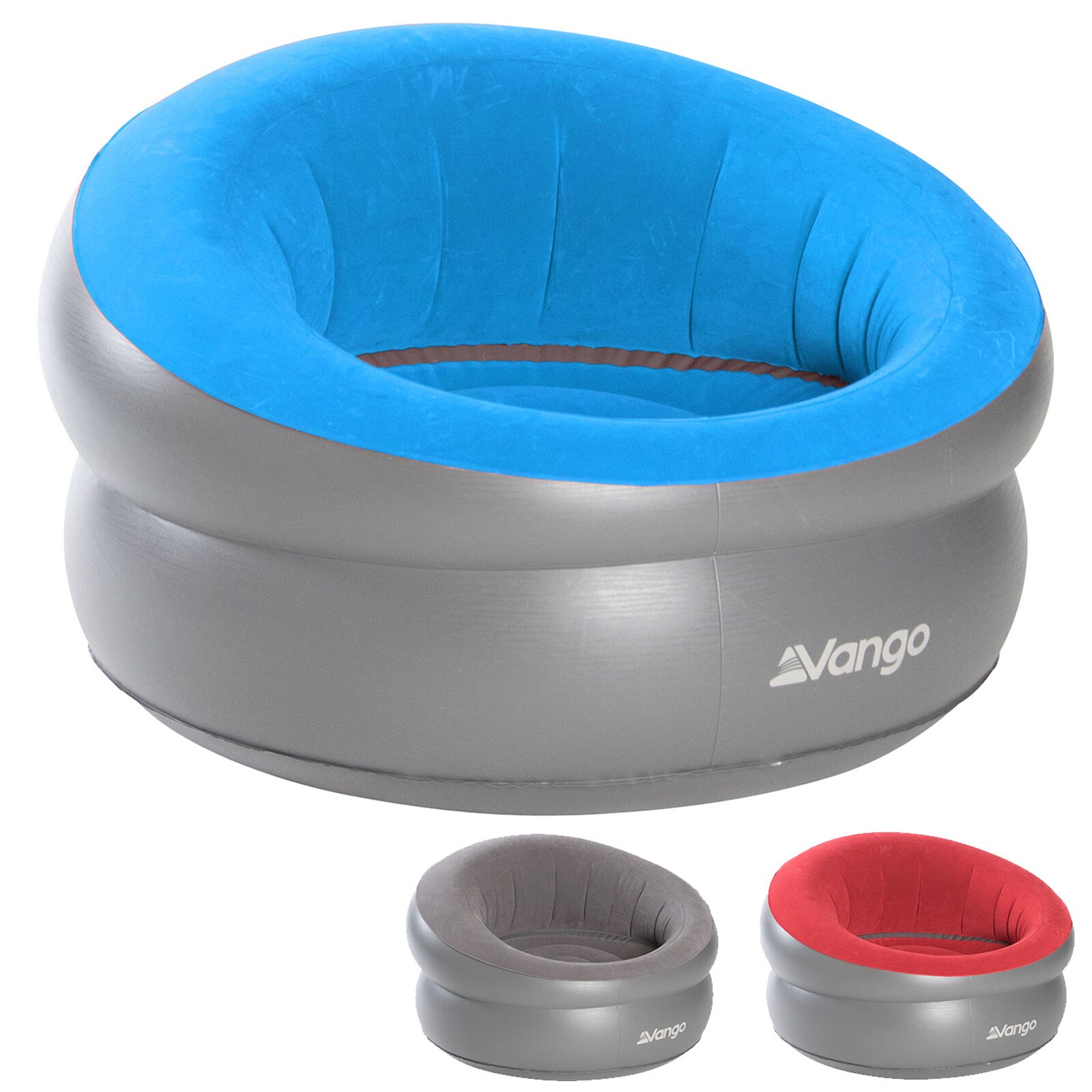 VANGO Luft Sessel Deluxe Camping Couch Garten Stuhl Luft Sofa Lounge Aufblasbar Farbe: Mykonos Blue