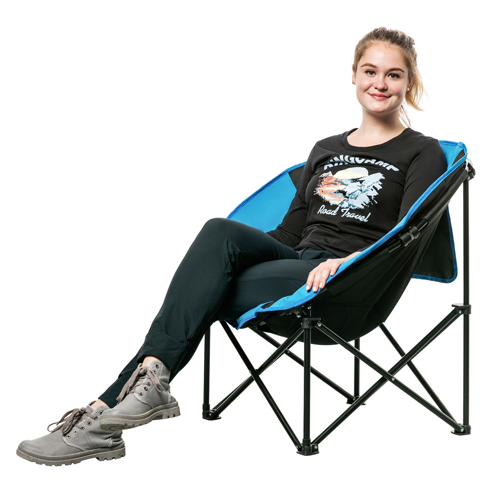 KingCamp MoonChair L Campingstuhl - Klappstuhl Mit 120kg Belastung Getränkehalter