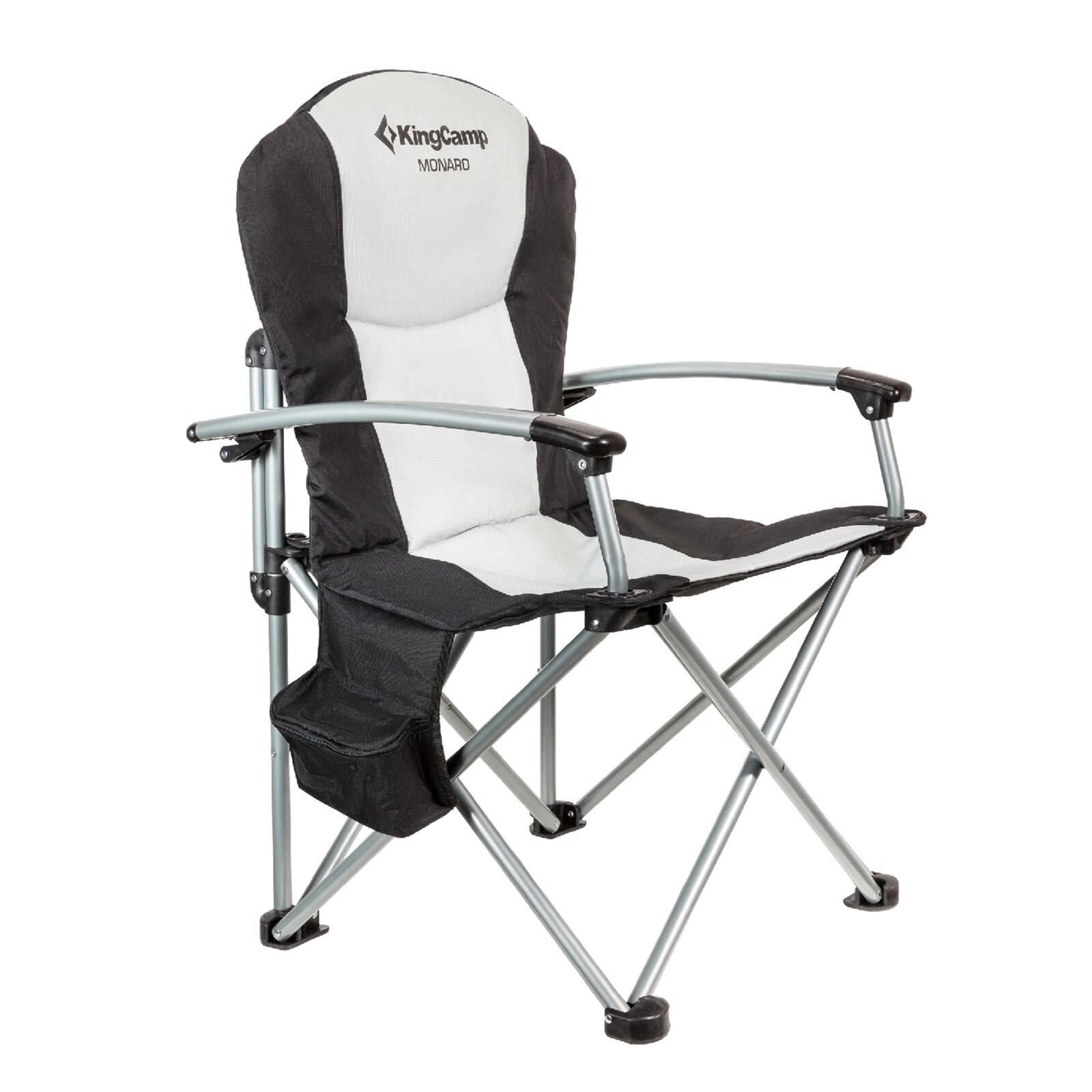 KINGCAMP Camping Falt Stuhl Hochlehne Klapp Sessel Garten Angel Kühltasche