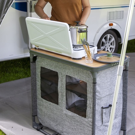 BO-CAMP Camping Küche XL Falt Schrank Stoff Kommode Wohnwagen