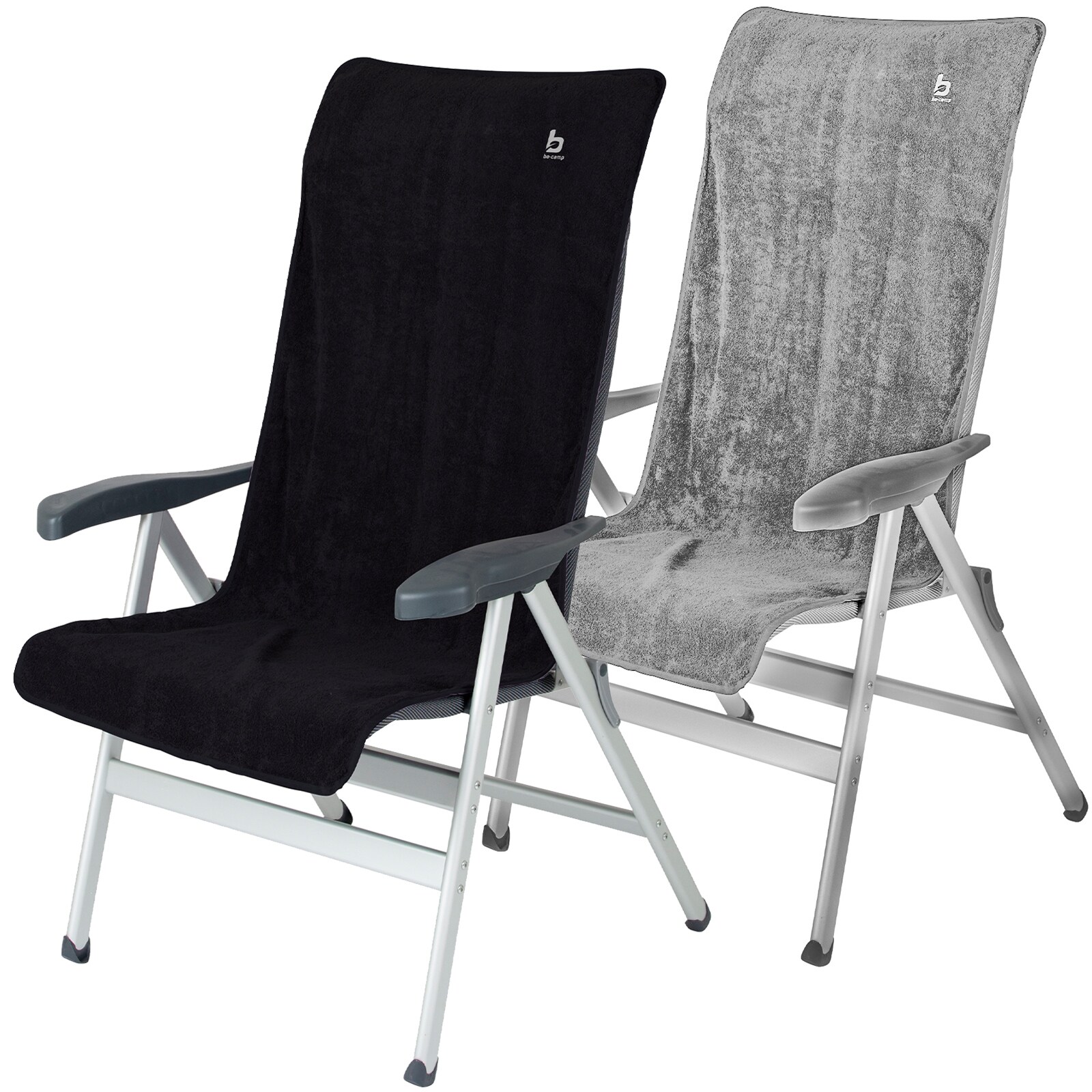 BO-CAMP Frottee Sitz Auflage Hochlehner Kissen Bezug Garten Camping Klapp Stuhl Farbe: anthrazit
