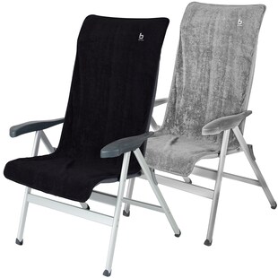 BO-CAMP Frottee Sitz Auflage Hochlehner Kissen Bezug Garten Camping Klapp Stuhl Farbe: anthrazit 