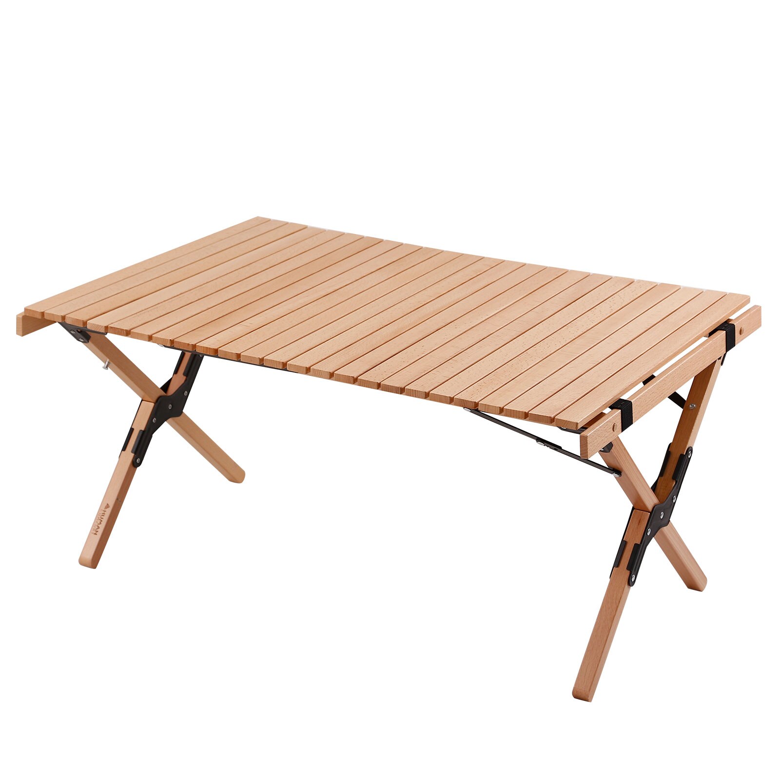 HUMAN COMFORT Camping Roll Tisch Garten Klapptisch Falt Lamellen Gro&szlig; Holz 90x60 