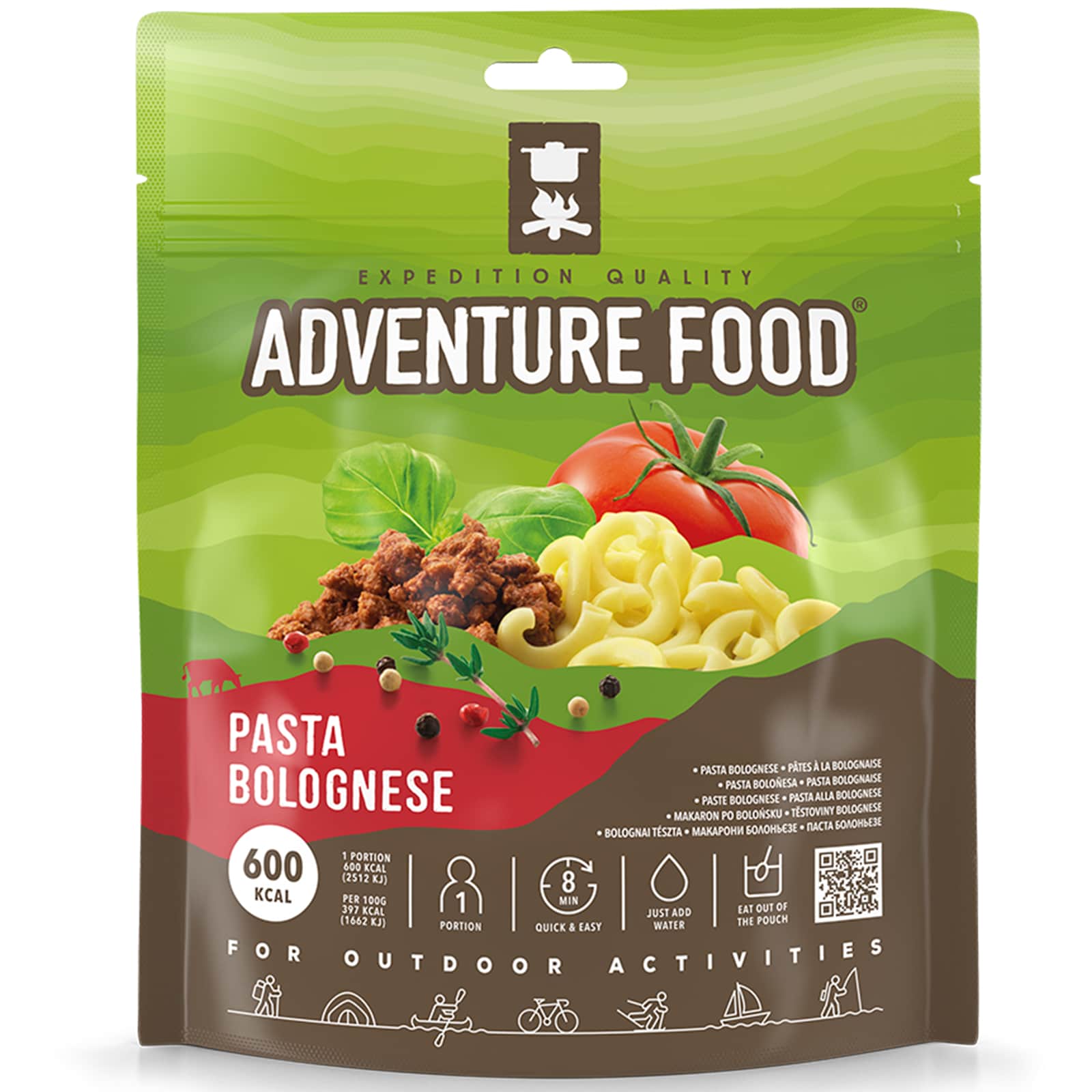 ADVENTURE FOOD Pasta Bolognese Outdoor Mahlzeit Trekking Essen Nudeln Nahrung 