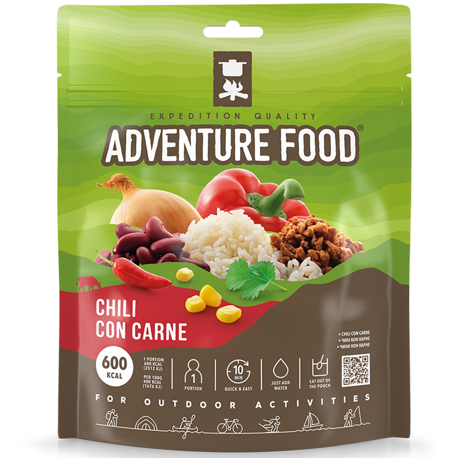 ADVENTURE FOOD Chili Con Carne Outdoor Mahlzeit Trekking Reis Essen Not Nahrung 
