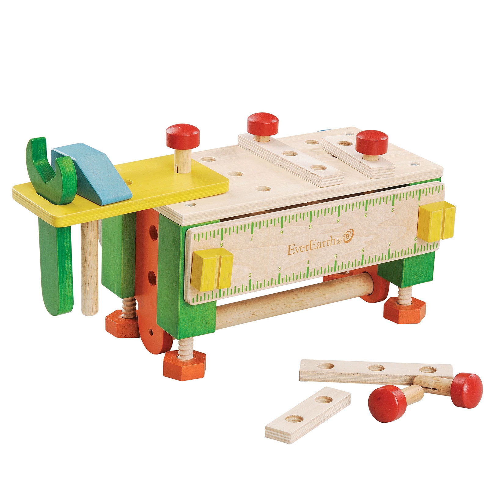 EVEREARTH Kinder Werkzeug Kasten & Werkbank Spiel Werkstatt Tisch Spielzeug Holz 