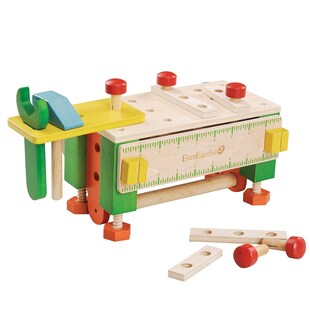 EVEREARTH Kinder Werkzeug Kasten & Werkbank Spiel Werkstatt Tisch Spielzeug Holz 