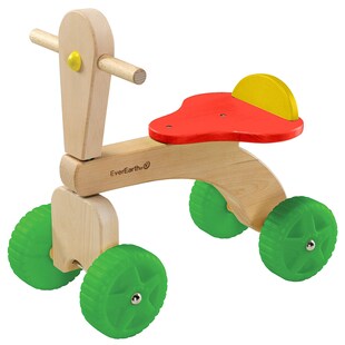 EVEREARTH Kinder Dreirad Roller Rutscher Lauf Lern Rad Hilfe Klein Bike FSC Holz 