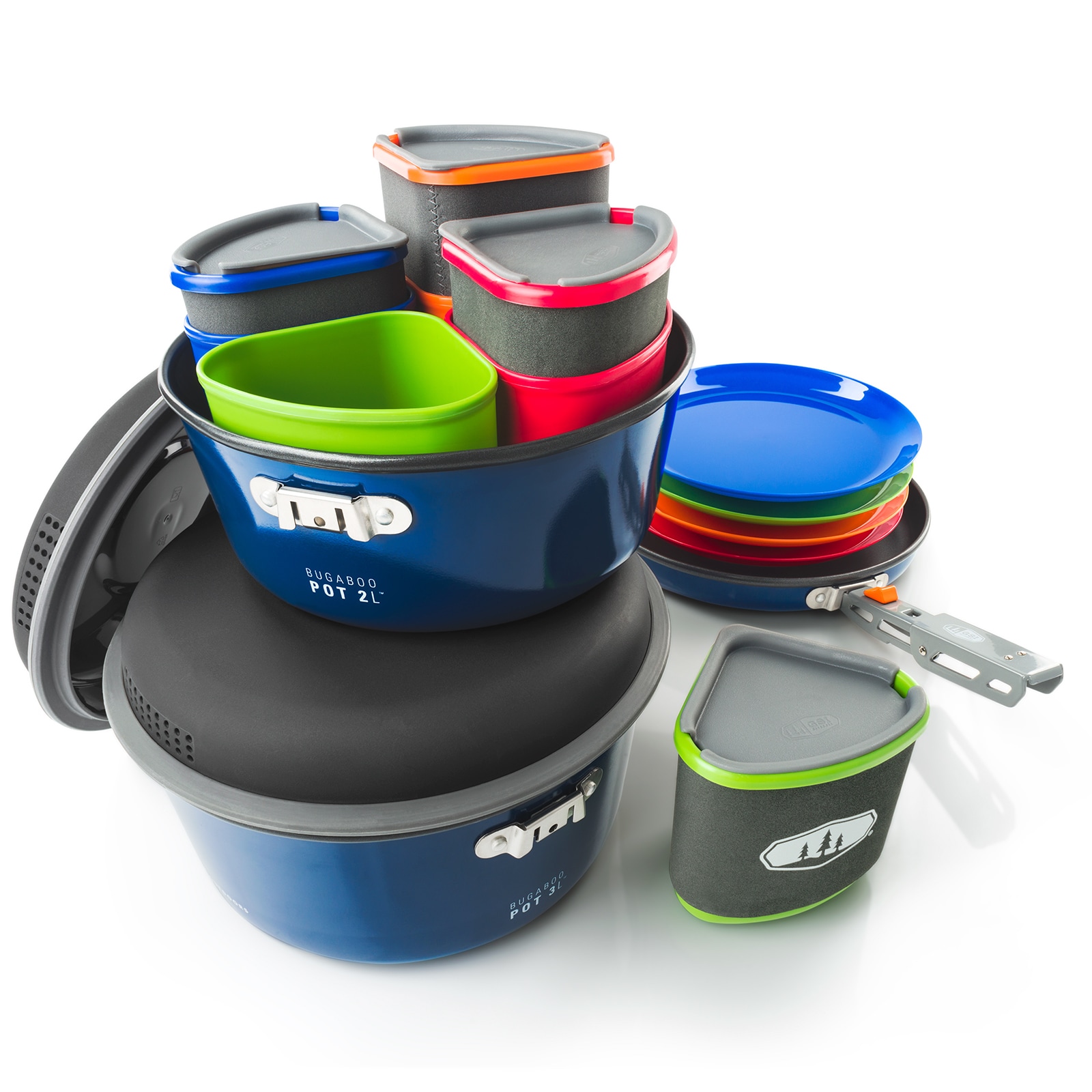 GSI Camping Koch Geschirr Set Bugaboo Topf Pfanne Outdoor K&uuml;che Stapelbar 23tlg 