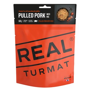 REAL TURMAT Pulled Pork mit Reis Trekking Mahlzeit Outdoor Essen Ration Nahrung 
