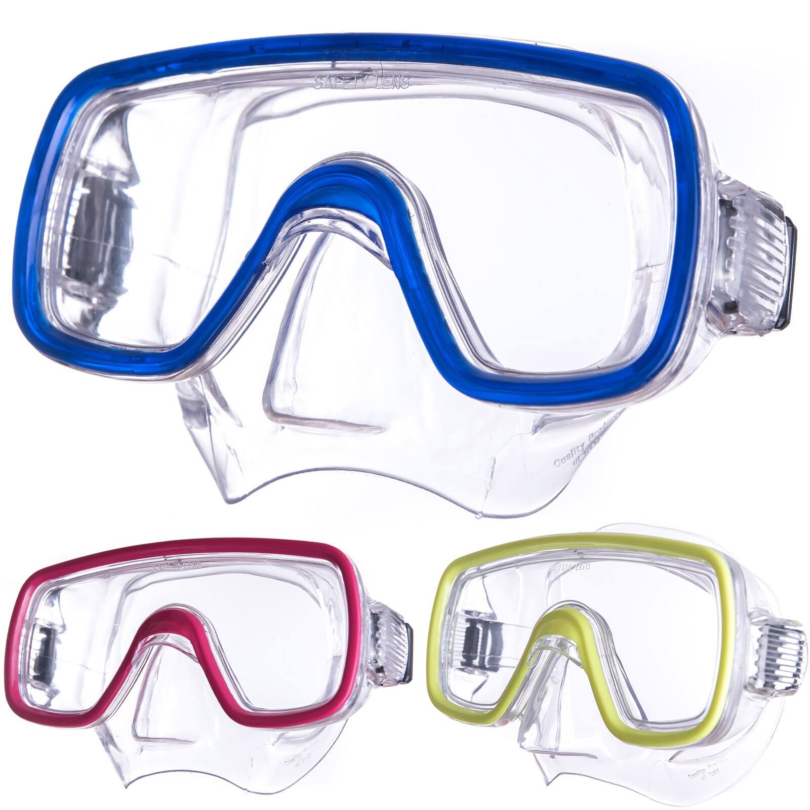 SALVAS Kinder Tauchmaske Domino Schnorchel Taucher Schwimm Brille Maske Mit Nase Farbe: blau 