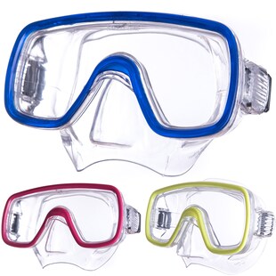 SALVAS Kinder Tauchmaske Domino Schnorchel Taucher Schwimm Brille Maske Mit Nase Farbe: blau 