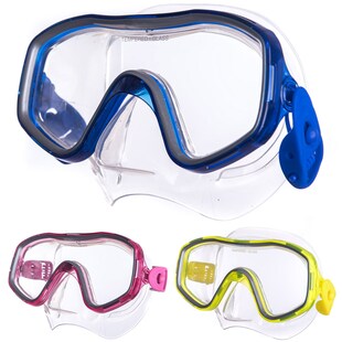 SALVAS Kinder Tauch Maske Smile Schnorchel Taucher Anti Schwimm Brille Silikon Farbe: blau 