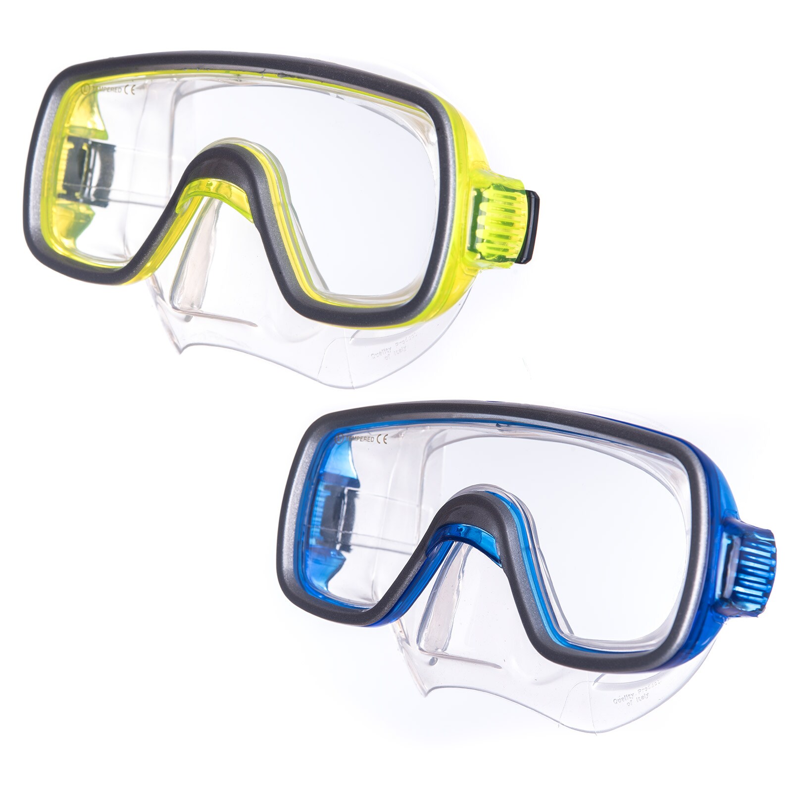 SALVAS Jugend Tauch Maske Geo Schnorchel Taucher Schwimm Brille Beschlag Silikon Farbe: gelb